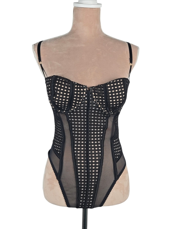Victoria's Secret Other - Victoria's Secret Black Mesh Eyelet Underwire Bodysuit 36D